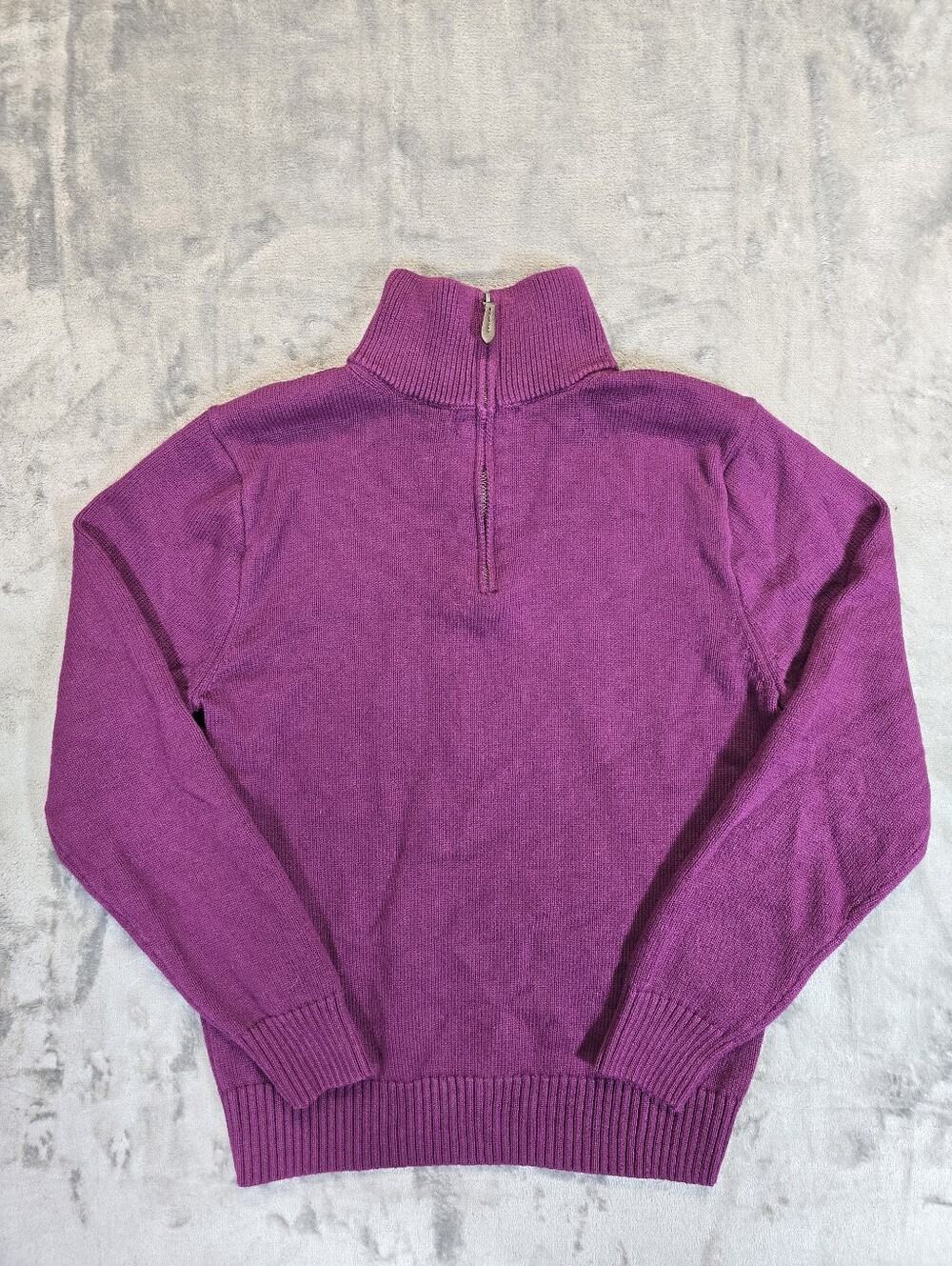 J. Crew Purple Mock Neck 1/4 Zip Knit Sweater Size Small